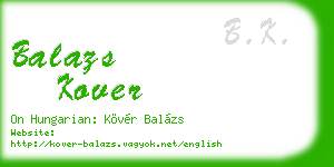balazs kover business card
