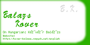 balazs kover business card